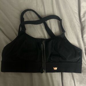 SHEFIT Black Sports Bra with Crown Accent